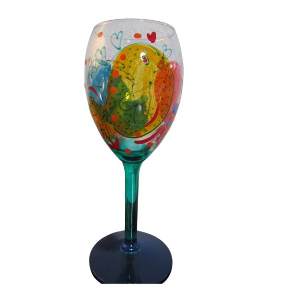 Set of 4 Hand Painted Wine Glasses - Picture 8 of 8